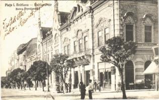 1924 Szatmárnémeti, Satu Mare; Piata I. Bratianu, Banca Romaneasca / Bratianu tér, Román bank / square, bank (EK)