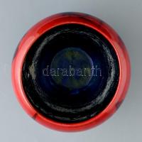 cca 1900 Zsolnay ökörvér mázas díszkaspó.
Kézzel festett mázas porcelánfajansz.
Ritka magyar tájáb...