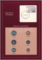 Honduras 1974-1985. 1c-50c (6xklf), Coin Sets of All Nations forgalmi szett felbélyegzett kartonlapon T:1 Honduras 1974-1985. 1 Centavo - 50 Centavos (6xdiff) Coin Sets of All Nations coin set on cardboard with stamp C:UNC
