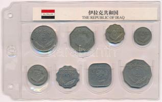 Irak 1975-1982. 5f-1D (8xklf), forgalmi szett T:2-3 Iraq 1975-1982. 5 Fils - 1 Dinar (8xdiff) coin set C:XF-F