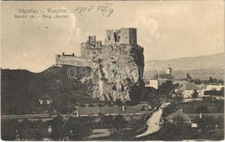 Beckó, Beczkó, Beckov; Vág völgye, vár. Wertheim Zsigmond / Das Waagthal / Váh river valley, castle