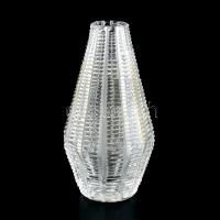 Csiszolt üveg váza, apró csorbákkal, m: 15,5 cm