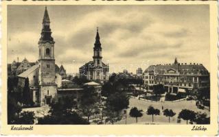 1941 Kecskemét, látkép, templomok (ragasztónyom / glue marks)