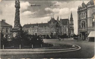 1910 Kecskemét, Kossuth tér, Városháza, gyógyszertár, Witz üzlete. Fekete (Schwartz) Soma kiadása (fa)