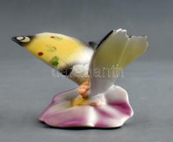 Drasche porcelán pillangó, kézzel festett, jelzett, kis kopással, 6,5x6x4,5 cm