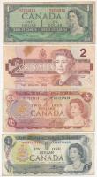 Kanada 1954. 1D + 1973. 1D + 1974. 2D + 1986. 2D T:III,III- egyik ragasztott Canada 1954. 1 Dollar + 1973. 1 Dollar + 1974. 2 Dollar + 1986. 2 Dollar C:F,VG