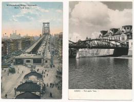 57 db főleg RÉGI külföldi képeslap hidakkal / 57 mostly pre-1945 town-view postcards from all over t...
