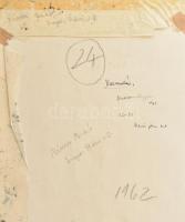 Vincze András (1914-1987): Faluvég (Alpár). Monotípia, papír, jelzett, a hátoldalán autográf felirat...