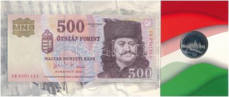 2006. 50Ft Cu-Ni "1956-os forradalom" első napi veret + 500Ft "EB 0001523" bankj...