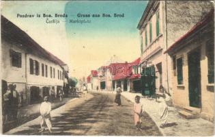 1907 Brod, Bosanski Brod; Carsija / Marktplatz / street, shops