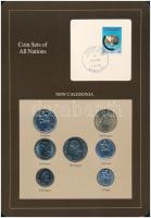 Új-Kaledónia 1983-1987. 1Fr-100Fr (7xklf), "Coin Sets of All Nations" forgalmi szett felbélyegzett kartonlapon T:1 New Caledonia 1983-1987. 1 Franc - 100 Francs (7xdiff) "Coin Sets of All Nations" coin set on cardboard with stamp C:UNC
