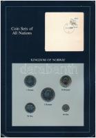 Norvégia 1987-1988. 10ö-10Kr (5xklf), Coin Sets of All Nations forgalmi szett felbélyegzett kartonlapon T:1 Norway 1987-1988. 10 Öre - 10 Kroner (5xdiff) Coin Sets of All Nations coin set on cardboard with stamp C:UNC