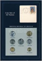 Uruguay 1980-1981. 10c-10NP (7xklf), Coin Sets of All Nations forgalmi szett felbélyegzett kartonlapon T:1,1- Uruguay 1980-1981. 10 Centesimos - 10 New Pesos (7xdiff) Coin Sets of All Nations coin set on cardboard with stamp C:UNC,AU