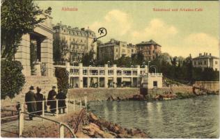 Abbazia, Opatija; Südstrand und Arkaden Cafe
