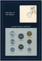 Lengyelország 1975-1985. 10gr-20Zl (7xklf), Coin Sets of All Nations forgalmi szett felbélyegzett kartonlapon T:1,1- Poland 1975-1985. 10 Groszy - 20 Zlotych (7xdiff) Coin Sets of All Nations coin set on cardboard with stamp C:UNC,AU