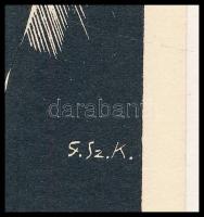 Gáborjáni Szabó Kálmán (1897-1955): Ex libris Prof. Dr. R. Soó de Bere. Fametszet, papír, jelzett a ...