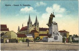 1916 Praha, Prag; Pomník Fr. Palackyho / statue + K.u.k. Reservespital Nr. 3. Prag Filiale Nusle (Schule)