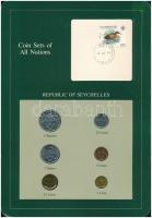 Seychelle-szigetek 1982. 1c-5R (6xklf), "Coin Sets of All Nations" forgalmi szett felbélyegzett kartonlapon T:1-2 Seychelle 1982. 1 Cent - 5 Rupees (6xdiff) "Coin Sets of All Nations" coin set on cardboard with stamp C:UNC-XF