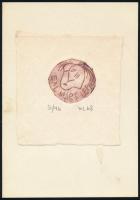 Mart Lepp (1947-): 3 db ex libris. Rézkarc, papír, számozott, jelzett, lap felső része papírra kasír...