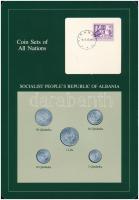 Albánia 1969. 5q-1L (5xklf), Coin Sets of All Nations forgalmi szett felbélyegzett kartonlapon T:1 Albania 1969. 5 Qindarka - 1 Lek (5xdiff) Coin Sets of All Nations coin set on cardboard with stamp C:UNC