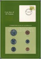 Ausztrália 1982-1983. 1c-50c (6xklf), Coin Sets of All Nations forgalmi szett felbélyegzett kartonlapon T:1 Australia 1982-1983. 1 Cent - 50 Cents (6xdiff) Coin Sets of All Nations coin set on cardboard with stamp C:UNC