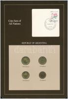 Argentína 1987. 1c-50c (4xklf), Coin Sets of All Nations forgalmi szett felbélyegzett kartonlapon T:1--2- Argentina 1987. 1 Centavo - 50 Centavos (4xdiff) Coin Sets of All Nations coin set on cardboard with stamp C:AU-VF