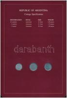 Argentína 1989. 1A-10A (3xklf), "Coin Sets of All Nations" forgalmi szett felbélyegzett ka...