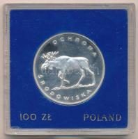 Lengyelország 1978. 100Zl Ag Jávorszarvas T:PP fo. Poland 1978. 100 Zlotych Ag Moose C:PP spotted
