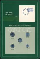 Banglades 1974-1984. 1p-50p (5xklf), Coin Sets of All Nations forgalmi szett felbélyegzett kartonlapon T:1 Bangladesh 1974-1984. 1 Poisha - 50 Poisha (5xdiff) Coin Sets of All Nations coin set on cardboard with stamp C:UNC
