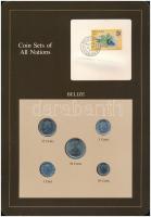 Belize 1979-1983. 1c-50c (5xklf), Coin Sets of All Nations forgalmi szett felbélyegzett kartonlapon T:1 Belize 1979-1983. 1 Cent - 50 Cents (5xdiff) Coin Sets of All Nations coin set on cardboard with stamp C:UNC