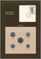 Belize 1979-1983. 1c-50c (5xklf), Coin Sets of All Nations forgalmi szett felbélyegzett kartonlapon T:1,1- Belize 1979-1983. 1 Cent - 50 Cents (5xdiff) Coin Sets of All Nations coin set on cardboard with stamp C:UNC,AU