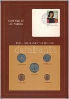 Bhután 1979. 5c-1N (5xklf), Coin Sets of All Nations forgalmi szett felbélyegzett kartonlapon T:1 Bhutan 1979. 5 Chhertum - 1 Ngultrum (5xdiff) Coin Sets of All Nations coin set on cardboard with stamp C:UNC