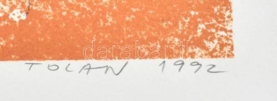 Tolan, Vasile (1953-): Kompozíció (cím nélkül), 1992. Litográfia, papír, jelzett, számozott (127/200...