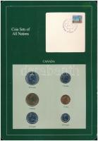 Kanada 1986-1988. 1c-1$ (6xklf), Coin Sets of All Nations forgalmi szett felbélyegzett kartonlapon T:1,1- Canada 1986-1988. 1 Cent - 1 Dollar (6xdiff) Coin Sets of All Nations coin set on cardboard with stamp C:UNC,AU