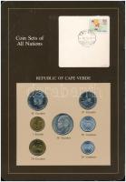 Zöld-foki Köztársaság 1977-1982. 20c-50E (7xklf), Coin Sets of All Nations forgalmi szett felbélyegzett kartonlapon T:1,1- Cape Verde 1977-1982. 20 Centavos - 50 Escudos (7xdiff) Coin Sets of All Nations coin set on cardboard with stamp C:UNC,AU