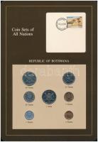 Botswana 1981-1984. 1th-1P (7xklf), Coin Sets of All Nations forgalmi szett felbélyegzett kartonlapon T:1,1- Botswana 1981-1984. 1 Thebe - 1 Pula (7xdiff) Coin Sets of All Nations coin set on cardboard with stamp C:UNC,AU