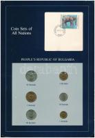 Bulgária 1974. 1sz-50sz (6xklf), "Coin Sets of All Nations" forgalmi szett felbélyegzett kartonlapon T:1-2 Bulgaria 1974. 1 Stotinka - 50 Stotinki (6xdiff) "Coin Sets of All Nations" coin set on cardboard with stamp C:UNC-XF