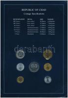 Csád 1976-1985. 1Fr-500Fr (7xklf), "Coin Sets of All Nations" forgalmi szett felbélyegzett...