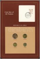 Chile 1981-1984. 1P-50P (4xklf), Coin Sets of All Nations forgalmi szett felbélyegzett kartonlapon T:1 Chile 1981-1984. 1 Peso - 50 Pesos (4xdiff) Coin Sets of All Nations coin set on cardboard with stamp C:UNC