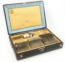 Berndorf alpakka 12 személyes evőeszköz készlet díszdobozban. Jelzett, jó állapotban