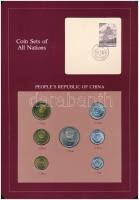 Kína 1981-1982. 1f-1Y (7xklf), Coin Sets of All Nations forgalmi szett felbélyegzett kartonlapon T:1-2 China 1981-1982. 1 Fen - 1 Yuan (7xdiff) Coin Sets of All Nations coin set on cardboard with stamp C:UNC-XF