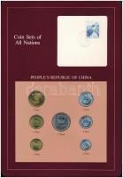 Kína 1981-1982. 1f-1Y (7xklf), Coin Sets of All Nations forgalmi szett felbélyegzett kartonlapon T:1,1- China 1981-1982. 1 Fen - 1 Yuan (7xdiff) Coin Sets of All Nations coin set on cardboard with stamp C:UNC,AU