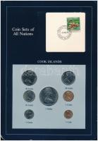 Cook-szigetek 1983. 1c-1$ (7xklf), "Coin Sets of All Nations" forgalmi szett felbélyegzett kartonlapon T:1 Cook Islands 1983. 1 Cent - 1 Dollar (7xdiff) "Coin Sets of All Nations" coin set on cardboard with stamp C:UNC