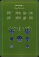 Costa Rica 1983-1984. 25c-20C (7xklf), "Coin Sets of All Nations" forgalmi szett felbélyeg...