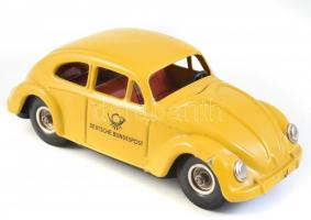 Retró Volkswagen bogár lemezjáték autó, Deutsche Bundespost felirattal, jó állapotban, h: 11,5 cm