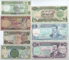 Vegyes 7db-os bankjegy tétel, 5db iraki és 2db szíriai bankjegy T:III,III_