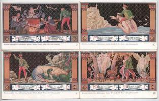 Budapest V. Egyetem utca 5. Erzsébet Királyné Szálló étterem és söröző pince, Sándor Béla falfestmén...