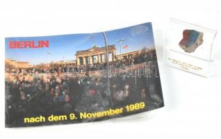 1989 Berlini fal egy darabja + a fal lebontásának alkalmából kiadott képeslap