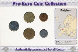 Belgium 1980-1998. 50c-50Fr (5xklf) forgalmi szett "Az utolsó nemzeti érmék" T:1--2-
Belg...