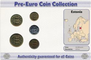 Észtország 1998-2004. 10s-5K (5xklf) forgalmi szett "Az utolsó nemzeti érmék" T:1
Estonia...